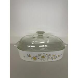 Corning Ware Floral Bouquet A-10-B 9 3/4 X 9 3/4‎ X 2 - Casserole Dish Pyrex Lid